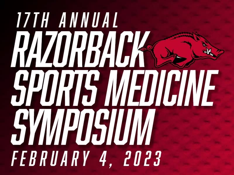 2023 graphic for the 17th annual Razorback Sports Medicine Symposium